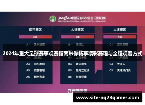 2024年重大足球赛事观赛指南带你畅享精彩赛程与全程观看方式